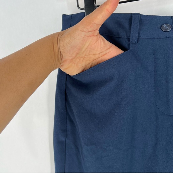 Shape Benefits by Chadwicks Diane Tummy Control Straight Leg Pant in Navy - Picture 4 of 12